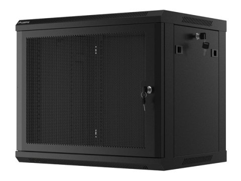 Szafa wisząca 19 cali 9U 600x450 drzwi perforowane (flat pack) czarna Szafa wisząca 19 cali 9U 600x450 drzwi perforowane (flat pack) czarna