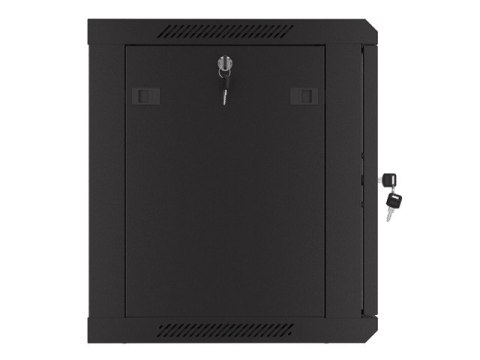 Szafa wisząca 19 cali 9U 600x450 drzwi perforowane (flat pack) czarna Szafa wisząca 19 cali 9U 600x450 drzwi perforowane (flat pack) czarna