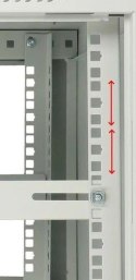 Szafka wisząca rack 6U 600x450 szara z metalowymi drzwiami