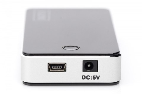 HUB/Koncentrator 7-portowy USB 2.0 HighSpeed, aktywny, czarno-srebrny HUB/Koncentrator 7-portowy USB 2.0 HighSpeed, aktywny, czarno-srebrny