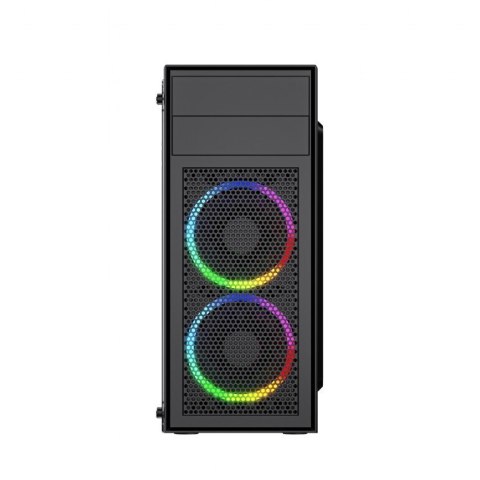 Obudowa Midi Tower Fornax M100RGB ATX wentylatory RGB Czarna Obudowa Midi Tower Fornax M100RGB ATX wentylatory RGB Czarna
