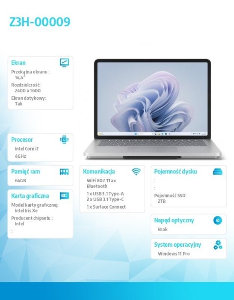 Laptop Studio 2 W11P i7-13800H/64GB/2TB/14.4 cala Z3H-00009 Laptop Studio 2 W11P i7-13800H/64GB/2TB/14.4 cala Z3H-00009
