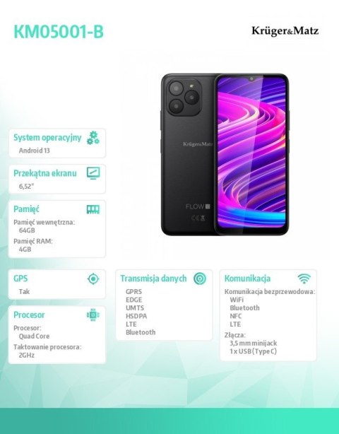 Smartfon Flow 10 Czarny Smartfon Flow 10 Czarny