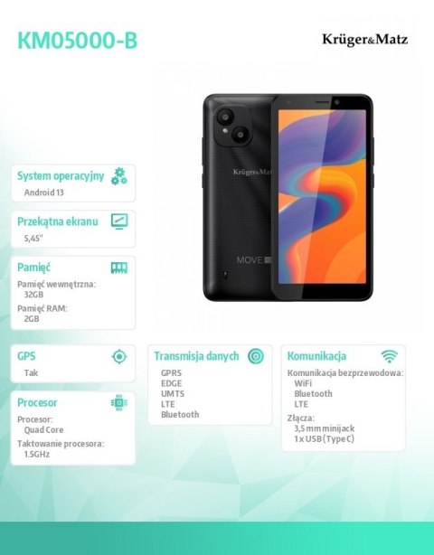Smartfon Move 10 Czarny Smartfon Move 10 Czarny