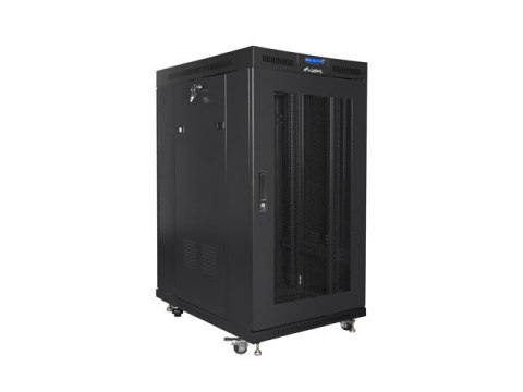 Szafa stojąca 19 cali 22U 800x1000 drzwi perforowane LCD (flat pack) V2 czarna Szafa stojąca 19 cali 22U 800x1000 drzwi perforowane LCD (flat pack) V2 czarna