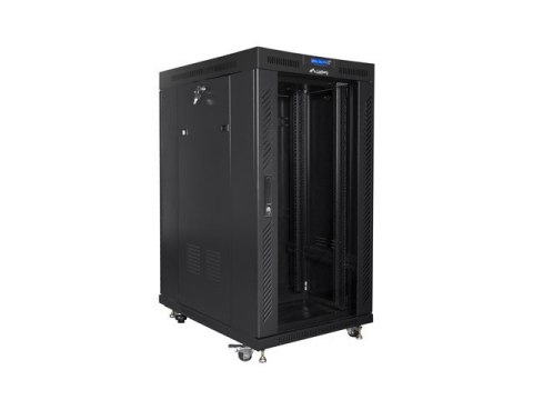 Szafa stojąca 19 cali 22U 800x1000 drzwi szklane LCD (flat pack) V2 czarna Szafa stojąca 19 cali 22U 800x1000 drzwi szklane LCD (flat pack) V2 czarna