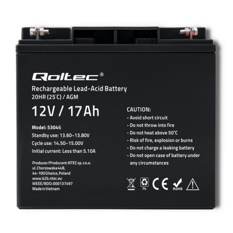 Akumulator AGM 12V | 17Ah | max. 255A Akumulator AGM 12V | 17Ah | max. 255A