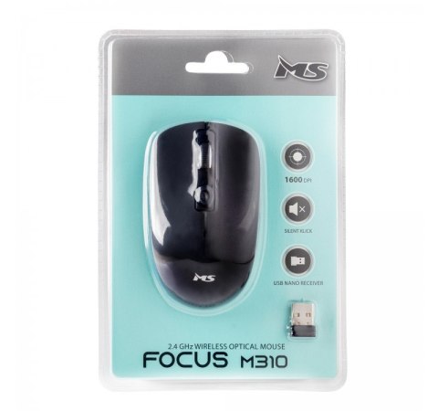 Mysz bezprzewodowa silent click Focus M310 RF 1600 DPI 4P akumulator czarna Mysz bezprzewodowa silent click Focus M310 RF 1600 DPI 4P akumulator czarna