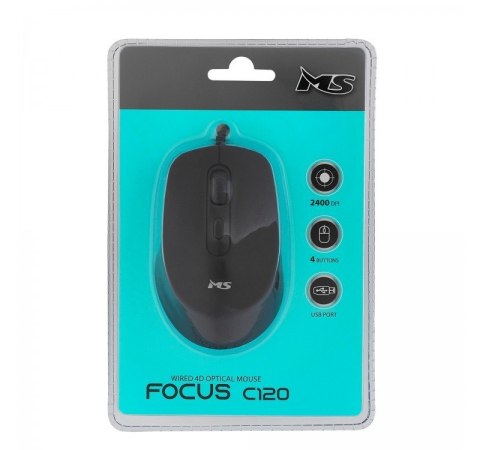Mysz przewodowa Focus C120 2400 DPI czarna Mysz przewodowa Focus C120 2400 DPI czarna