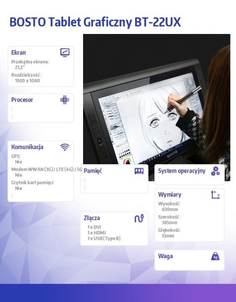 Tablet graficzny BT-22UX Tablet graficzny BT-22UX