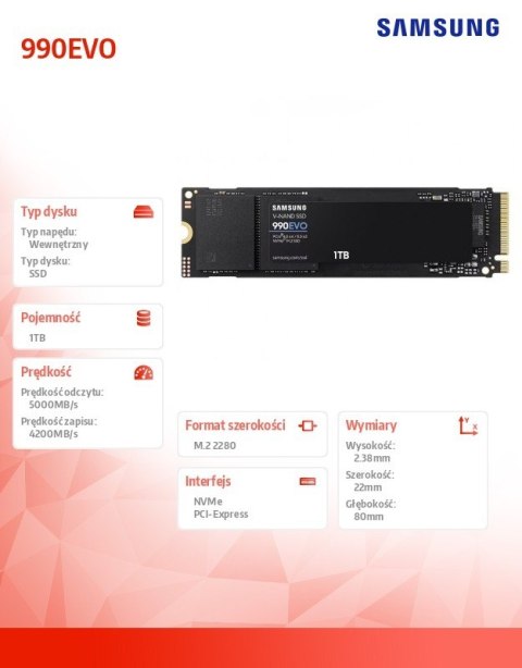 Dysk SSD 1TB 990EVO Gen4.0x4 NVMeMZ-V9E1T0BW Dysk SSD 1TB 990EVO Gen4.0x4 NVMeMZ-V9E1T0BW