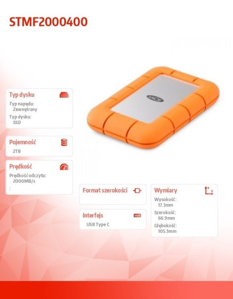 Dysk SSD Mini Rugged 2TB USB 3.2 STMF2000400 Dysk SSD Mini Rugged 2TB USB 3.2 STMF2000400