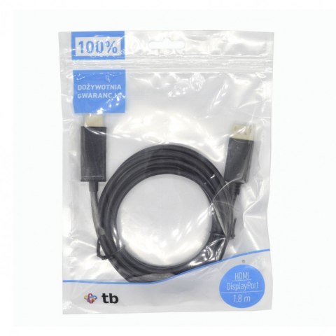 DisplayPort - HDMI Kabel 1.8m. czarny DisplayPort - HDMI Kabel 1.8m. czarny