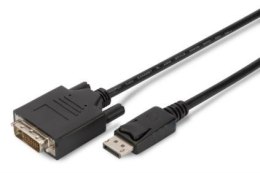 Kabel adapter Displayport z zatrzaskiem 1080p 60Hz FHD Typ DP/DVI-D (24+1) M/M czarny 2m