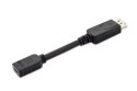 Kabel adapter Displayport z zatrzaskiem 1080p 60Hz FHD Typ DP/HDMI A M/Ż czarny 0,15m